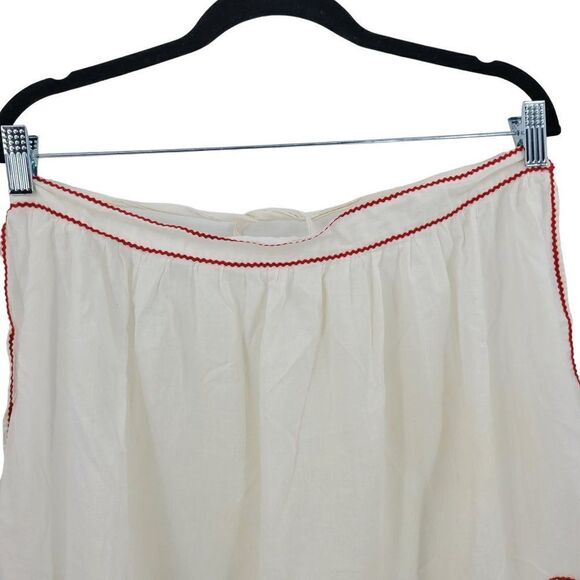 Handmade Vintage Chrysanthemum Handkerchief Rick Rack Holiday Apron Christmas - Picture 6 of 7